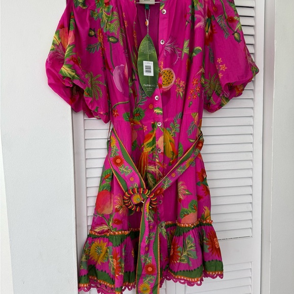 FARM Rio Fuchsia Floral Midi Dress - Picture 3 of 5